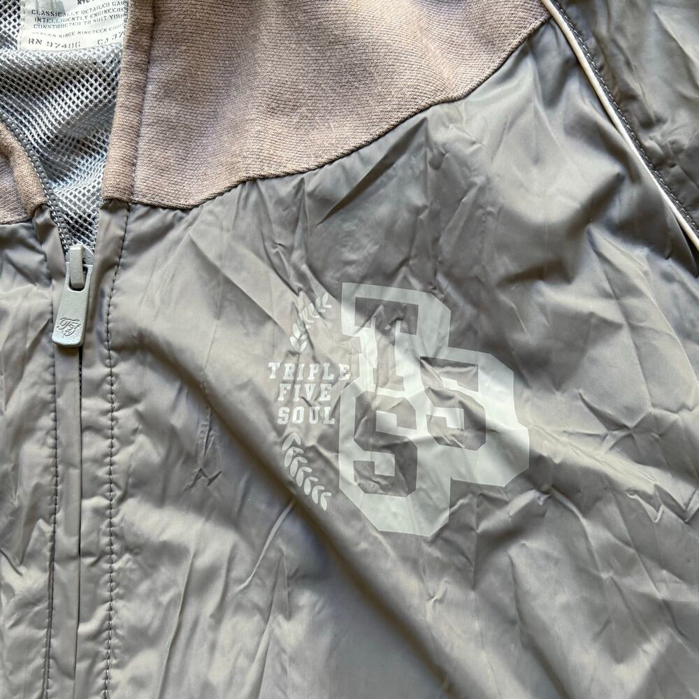 Vintage Triple 5 Soul Large Gray Full Zip Nylon Track Jacket Hip Hop Y2K - READ - Picture 3 of 7
